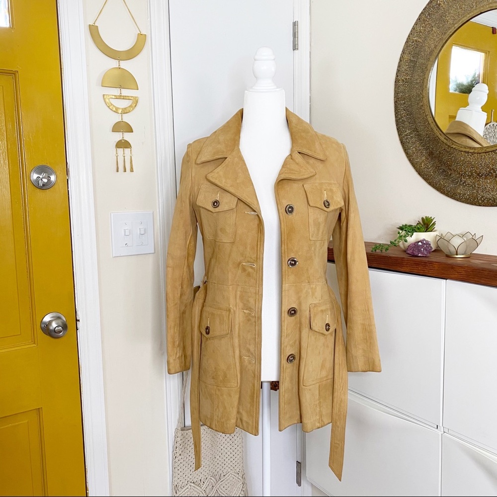 Vintage 70’s Tan Suede Belted Jacket